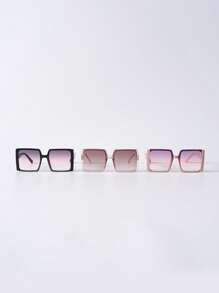 1pc Fashionable Pink Ombre Oversized Square Frame Fashion Glasses Christmas Winter Christmas Gifts