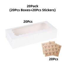 20Pcs, White Cookie Boxes With Window ,Bakery Box With Window For Treats,12.5 X 5.5 X 2.5 Inches Chocolate Covered Strawberries Boxes Treat Boxes Bakery Supplies For Pastries, Desserts, Donuts, Muffins - White - View 12