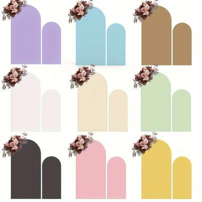 2 pièces Décoration d'arche de Noël en tissu élastique en spandex, convient pour l'arche de fête d'anniversaire, de mariage (uniquement le fond en tissu, sans cadre d'arche), fond d'arche parfait pour la décoration de jardin et de cérémonie de mariage en extérieur, et la décoration de fête d'anniversaire