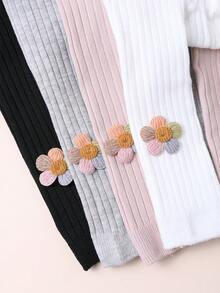 4 件套女童纯色及踝长打底裤，适合年轻女孩的紧身裤，适合所有季节 - 彩色 - 查看 5