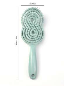 1pc Plastic Hair Brush With Fluffy Bow-Shaped Bristles, Soft Detangling Comb For Wet & Dry Hair, Resin Handle
