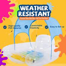 Pool Lounger Float Inflatable Pool Raft Floaties - White/Blue - View 4