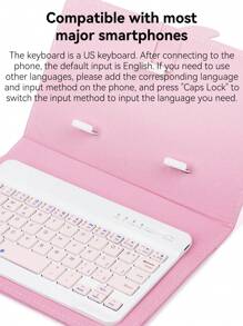 1 Pc Designed For 4.5-6.8 In Mobile Wireless Keyboards With Detachable Leather Cases And An External Magnetic Keyboard