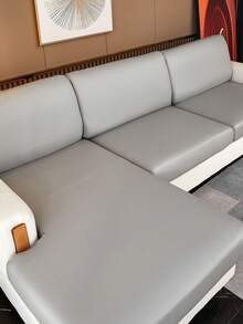 1pc Gray Stretch Waterproof Sofa Cover, Fits 1 2 3 4 Seater Sofa, Elastic Sofa Slipcover, Comfortable Anti-Stain, Suitable For Outdoor, Living Room, Hotel, Dust Proof - Light Grey - View 7