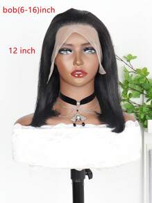 Perruque Bob à front en dentelle, cheveux mélangés 13x4 Perruque Bob transparente sans colle Cheveux courts droits Perruque Bob frontale pour Pré-peignés avec des cheveux bébé Raie sur le côté Densité de 180% 6-16 pouces (Perruques mélangées - Un mélange de cheveux humains et synthétiques) Perruques de cheveux humains/Perruque de cheveux humains pour femmes/Perruques de cheveux humains à front en dentelle/Perruques sans colle/Nœuds blanchis/Perruques Bob de cheveux humains/Perruques de cheveux humains pré-peignées/Perruque en dentelle/Costume de fête/Halloween