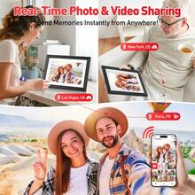 Digital Picture Frame, 10.1 Inch Smart Digital Photo Frame 1280x800 IPS LCD Touch Screen, Auto-Rotate, Built-In 16GB Storage, Share Photos Or Videos Instantly Via Frameo APP From Anywhere - màu đen - Xem 5