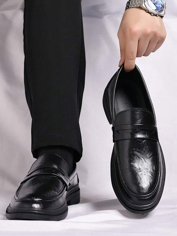 Mocasines suaves sin cordones para hombre, zapatos casuales antideslizantes con estilo retro, zapatos de vestir con moda (zapatos de boda)