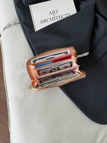 3pcs/Set Women Compact Wallet And Card Holder Set Large Capacity Zipper Wallet Casual PU Leather Crocodile Embossed Quilted Wallet Gift For Mother's Day Wallet Mini Wallet Purse Wallet Men Wallet Leather Small Wallet Cute Wallet