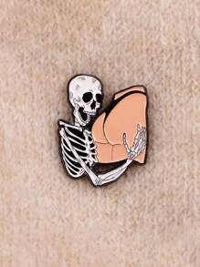 1PC Funny Skeleton Enamel Pin Humorous Brooch Pines Lapel Pins Badge On Backpack Clothing Accessories Jewelry Gifts