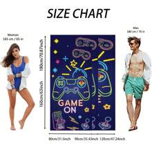 1pc Large Size Microfiber Game Console Pattern Design Beach Towel, Beach Towel, Soft And Comfortable, Holiday Gift, Vacation Must Have, Gift For Son Daughter
