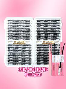 RITALASH RITALASH 640pcs/800pcs D Curl Individual Cluster Lashes 17 Styles Book Clusters DIY False Eyelash Extension Mix Length Natural And Comfortable False Eyelashes At Home For Daily Life&Dates And Party