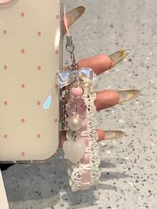 Ốp lưng điện thoại mềm mại hình nơ dâu tây 3D dễ thương, tương thích với iPhone 17/16/15/14/13/12 Pro Max, họa tiết trái cây đáng yêu, bảo vệ mặt sau chống sốc. - Nền trắng có chấm hồng - Xem 3