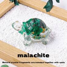 1 pièce Statue de tortue en cristal naturel, pierre de Reiki, figurine de tortue, amulette, sculpture Feng Shui pour la décoration de la maison et du bureau