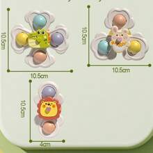 3 Packs Suction Cup Spinner Bath Toys For Babies 6-24 Months – Sensory Spinning Tops, Finger Exercises, Bathtub & High Chair Activity Toys For Toddler 6+ Months