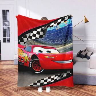 Disney 1 pieza Manta de franela con diseño de automóviles de Disney, manta suave y cálida pequeña adecuada para sofá, oficina, cama, campamento y viaje