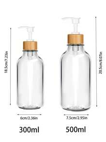 1pc 16oz Soap Dispenser Bottle With Rust-Proof Pump And Bamboo Lid, Kitchen Dish Soap Dispenser, Bathroom Shampoo/Body Wash Dispenser, Translucent Plastic Home Bathroom Decor Fall Decor Back To School