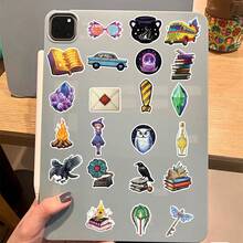 50Pcs Witchy Stickers Fantasy Stickers Magic Stickers Cryptid Stickers Whimsical Stickers Astrology Stickers Dark Academia Stickers Vinyl Waterproof Stickers Aesthetic Laptop Sticker Pack Skateboard Stickers Water Bottle Stickers Notebook Stickers