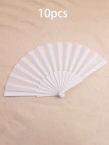 1pc/10pcs Solid Color Flat Plastic Fan,Ladies Folding Fan,Fashionable & Elegant Simple Solid Color Hand Fan,Wedding Performance Fan,Plastic Portable Handheld Dance Party Fan, Chinese Japanese Wedding Decoration Folding, Low-Key And Simple Gift,Suitable For DIY, Suitable For Party Themes Or Creating Unique Designs - Multicolor - View 15
