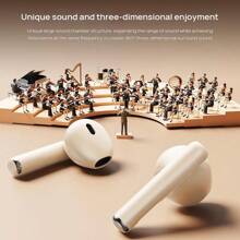 Lenovo سماعة بلوتوث لاسلكية حقيقية TC3301 سماعات أذن مريحة أداء ممتاز بلوتوث 5.3 زمن انتقال منخفض سهلة الاستخدام عمر بطارية طويل متوافقة مع أجهزة متعددة أبيض