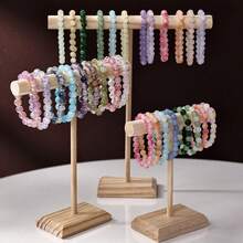 Organizador de joyería, perchero de madera para pulseras, relojes, brazaletes y collares, organizador de almacenamiento para mujeres, esencial de viaje, regalo de regreso a la escuela - Multicolor - Ver 5