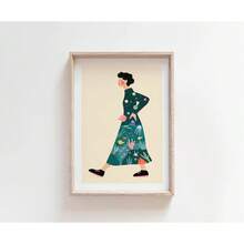 1pc Whimsical Colourful Art Print Vibrant Woman Minimal Portrait Canvas Painting Female Poster Dorm Home Wall Decor Optional Frame - Multicolor - View 27