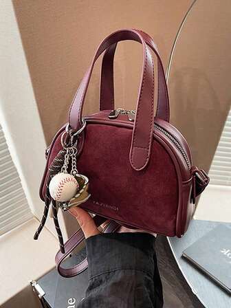 1 件时尚女士手提包、单肩包、斜挎包、挎包、秋季迷你贝壳包、防刮耐磨材质、适合购物、约会、派对、工作通勤、可调节肩带、优雅简约休闲酷手提包（7.4 英寸 * 5.1 英寸 * 3.5 英寸）