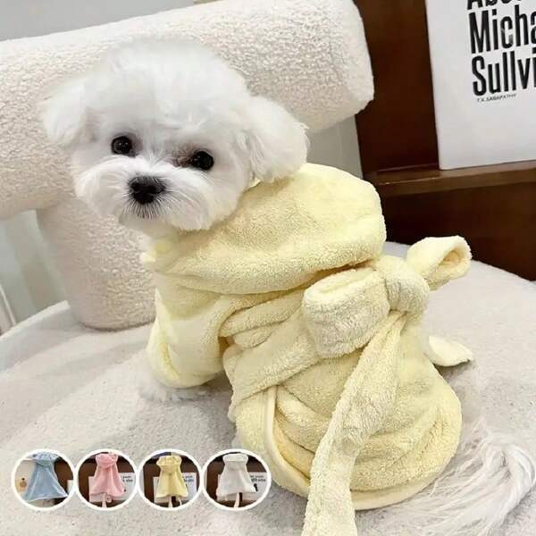 Super Absorbent & Ultra-Soft Pet Bathrobe, Suitable For Small & Medium Sized Dogs And Cats - Quick Drying, Soft, Comfortable For All Seasons, With Safe Hook And Loop Closure