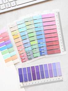 1200/1000/200 Morandi Gradient Index Stickers Student Marker Stickers Office Sticky Notes Transparent PET Sticky Notes 200 Sheets/Sheet Sticky Notes, Back To School - Multicolor - View 3