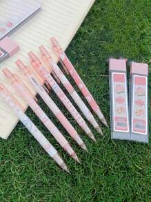 Peach Automatic Pencil Set, With 0.5mm HB Pencil Leads And Adorable Juicy Peach Themed Mechanical Pencils - Lightweight, Pink Themed Design, Suitable For School, Sketching And Drawing, Cute Automatic Pencils (Random Color)