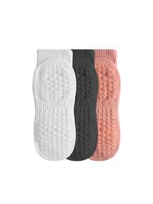 3 pares de calcetines de yoga sin deslizamiento para mujer en negro, blanco y rosa, apropiados para pilates, ballet, yoga, gimnasio y deportes - Multicolor - Ver 4