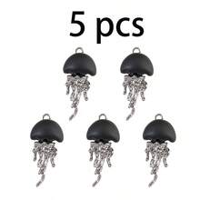 5pcs/10pcs Liquid Jellyfish Alloy Pendant, Suitable For Unisex Hiphop Necklace, Bracelet, Earring, Keychain, Bag Decoration, Summer Beach DIY Accessories, Charms For Jewelry Making, Suitable For Year-Round Wear, Great Gift For Women - Multicolor - View 7