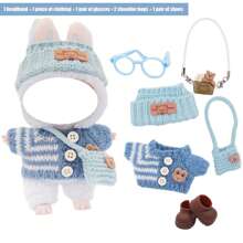 Pullover-passendes Stirnband, Schuhe, Brillen, Schultertasche Accessoire Set, modische Neuheiten Zubehör (Figur nicht enthalten)