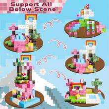 100pcs Princess Castle Theme Magnetic Building Block Set, Creative Pink Castle STEM Learning Toys For Kids, Suitable For Parent-Child Interactive Games, Perfect Gifts For Girls - Multicolor - View 7