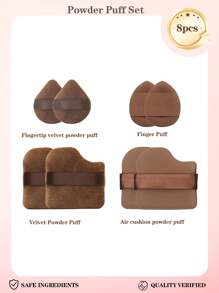 4pcs Makeup Sponge Set, Including Foundation Sponge, Air Cushion Puff, Mini Makeup Sponge. Suitable For Powder, BB Cream, Foundation, Blush, Sunscreen, Etc.