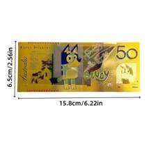 Bluey Biglietto da collezione in polimero dorato di Bluey, Bingo e Bandit - Valuta commemorativa premium di personaggi dei cartoni animati per esposizione, memorabilia di animazione per collezionisti adulti e fan dello show televisivo