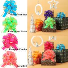 6 piezas/12 piezas Cintas y lazos decorativos para envolver regalos, lazos grandes de 6 pulgadas para canastas de regalo, botellas de vino y decoración de fiestas de boda y cumpleaños - Multicolor - Ver 4