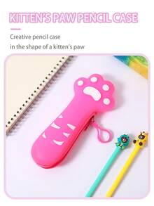 1PC Simulation Fruit And Vegetable Silicone Pencil Case, Creative Coin Purse, Key Pouch, Student Supplies, Fashion Items, Ideal For Gifts, Back To School, School Supplies, Pencil Pouch, School Bag - Multicolor - View 9