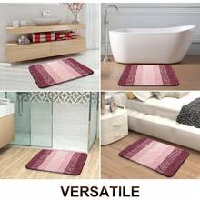 Nuevo Conjunto de alfombra de baño OLANLY de 2 piezas, alfombras de baño de microfibra suaves y absorbentes y alfombra de tocador en forma de U, antideslizante, lavable a máquina y secable, alfombras de baño esponjosas y mullidas (30"X20"+24"X20", Rojo) - Rojo 30" x 20" + Forma de U 24" x 20" - Ver 8