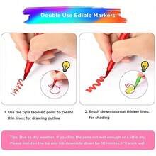 9pcs Food Coloring Pens, Edible Markers For Kids Fine Tip Food Gourmet Writers For DIY Decorating Fondant Eggs Baking Painting Drawing - Color Mixing - View 5