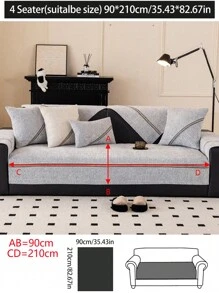 1pc All Season Sofa Cover Cushion, Modern Simple Anti-Slip Sofa Seat Pad, Dust-Proof Washable Sofa Blanket, Light Gray Soft Fading Resistant Bedroom Decor Pet Friendly Slipcover, Fit For Corner Sofa, Bedroom, Office, Living Room Combination Furniture, L-Shaped Sofa And 1/2/3/4 Seater