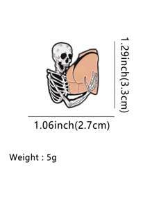 1PC Funny Skeleton Enamel Pin Humorous Brooch Pines Lapel Pins Badge On Backpack Clothing Accessories Jewelry Gifts