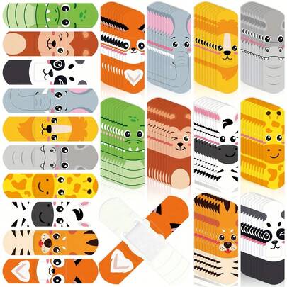 10/30/50pcs Animal Series Bandages, Perfect For Minor Scrapes And Cuts - Quickly Stops Bleeding And Protects Skin From Abrasions - Firmly Adhesive, Suitable For Daily Care, 10 Unique Designs, Ideal Gift For Family And Friends To Include In First Aid Kits.