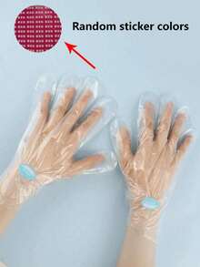 100/200 piezas Máscara de pie desechable de plástico, protector de pie hidratante y a prueba de grietas, suave, cómodo, hidratante y transparente, muy adecuado para el uso diario con crema corporal, imprescindible para el spa casero y los viajes (color de pegatina fija aleatorio)