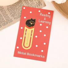 AHLGCAFT Cartoon Cat Hollow Metal Bookmarks, Cute Style Series, Ideal Creative Gift For Book Lovers, Students, And Office Friends,School Supplies,Back To School - Gold - View 4
