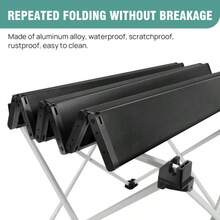 Royalswill Foldable Table, Compact Outdoor Standing Dining Table, Essential Practical Camping Item, Garden Furniture, Comes With Portable Storage Bag, Suitable For Dining/Picnics/Barbecues - Black - View 4