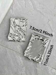 1 Stück, Silber, Harz, Metall-Stil, modelliert, Fotokartenhalter, Pop, Album, Fotoschutzkartenhalter, geeignet für 6,5*9,5cm/2,56*3,74 Zoll Foto, Schulanfang, Straykids, Skz, Straykids Kpop