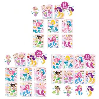 Mermaid Stickers Make Your Own Mermaid Stickers Party Favors Make A Mermaid Stickers Mermaid Make A Face Stickers For Party Favors,Classroom Rewards,Mermaid Themed Art Craft Supplies