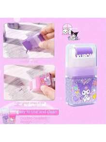 Sanrio Sanrio Children Stationery Erasers, Kuromi Print Roller Erasers, Student Replacement Erasers, Cute Creative Erasers, School Supplies,Back To School