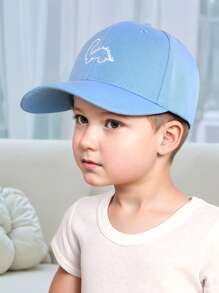 1 pieza Gorra de béisbol con dinosaurio para niños, ajustable, de perfil bajo y sin estructura, con bordado de rostro, gorra de béisbol, sombrero de sol para exteriores y camionero