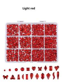 12pcs/Set Mixed Flat Nail Art Rhinestones Decor, Nail Jewels For DIY Nail Jewelry, Phone Case, Cup, Hair Accessories, Face Gems